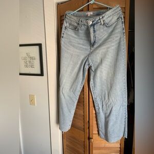 LC Lauren Conrad Light Wash Ankle Jeans Super high rise wide leg sz 14
